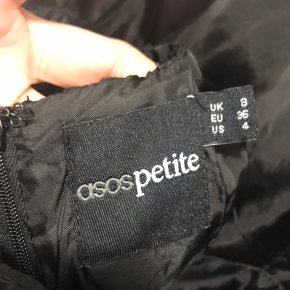 Asos black backless  3/4 sleeves mini prom dress size 4 Petite - Picture 10 of 11